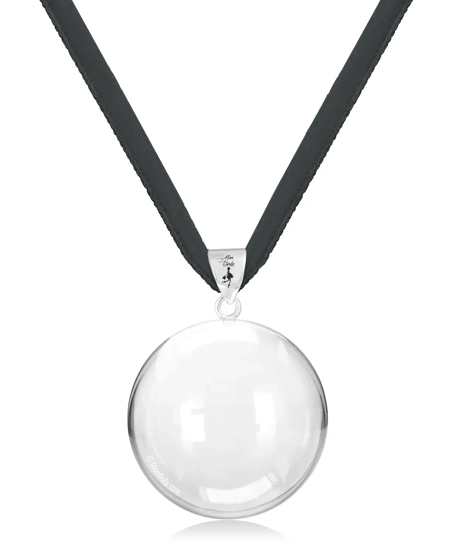 Cordon velours, bola de grossesse, antracite, argent