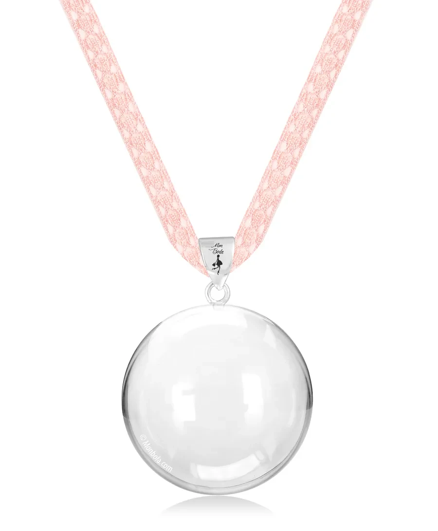 Dentelle rose, bola de grossesse, argent