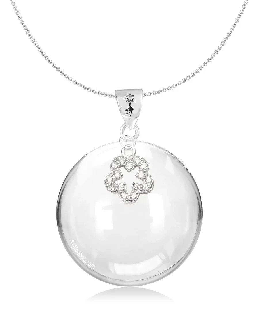 Flower / Zirconium, bola de grossesse, argent