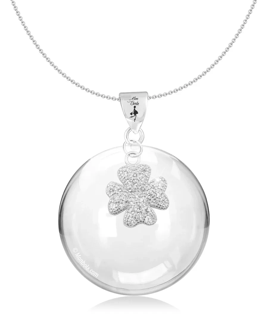 Trèfle / Zirconium, bola de grossesse, argent