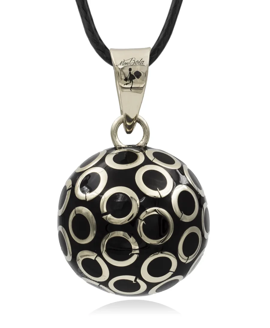 Noir Cercles argentés, bola de grossesse