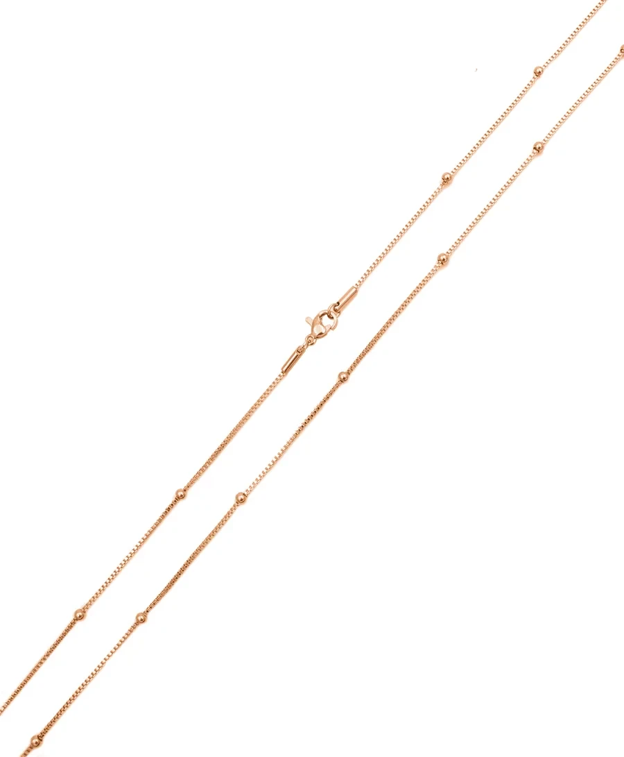 Sautoir / Collier, sautoir, or rose, bola de grossesse 110cm
