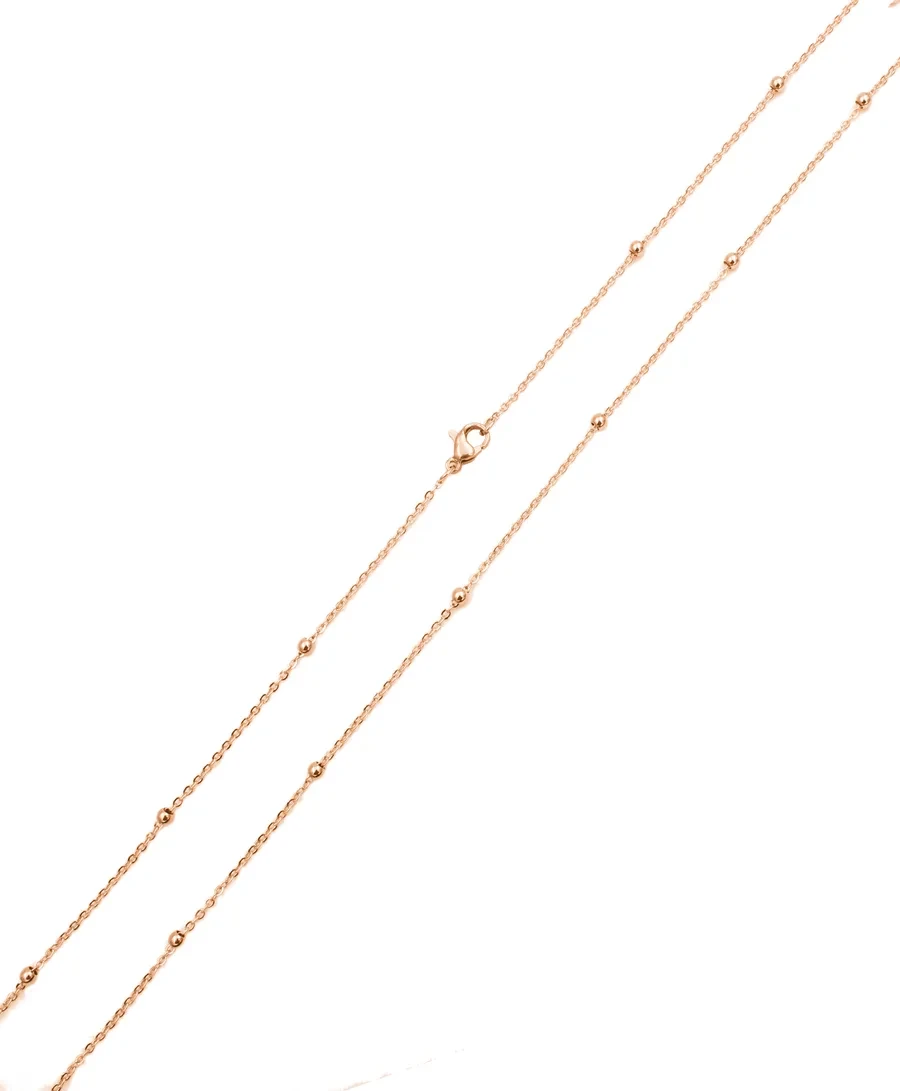 Sautoir / Collier, sautoir, or rose, bola de grossesse 110cm