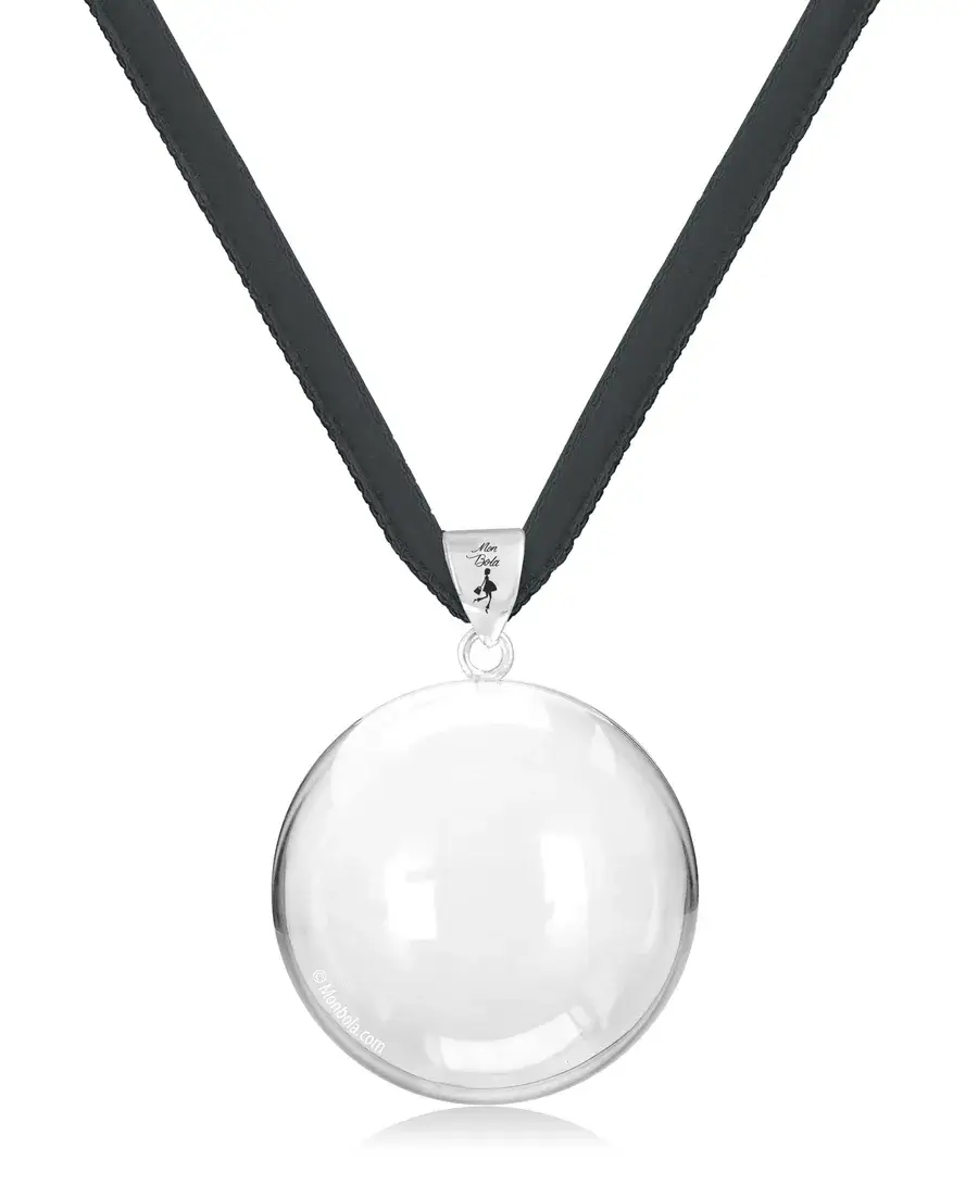 Cordon velours, bola de grossesse, antracite, argent