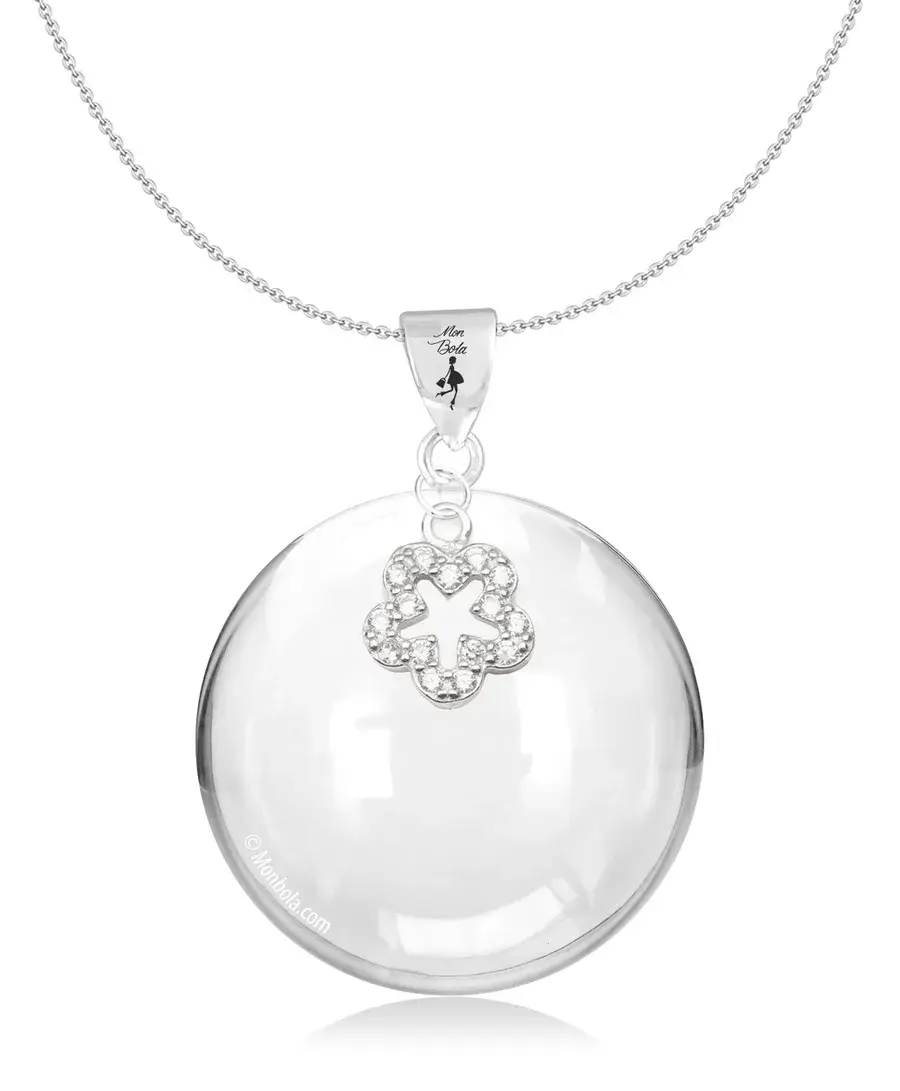 Flower / Zirconium, bola de grossesse, argent
