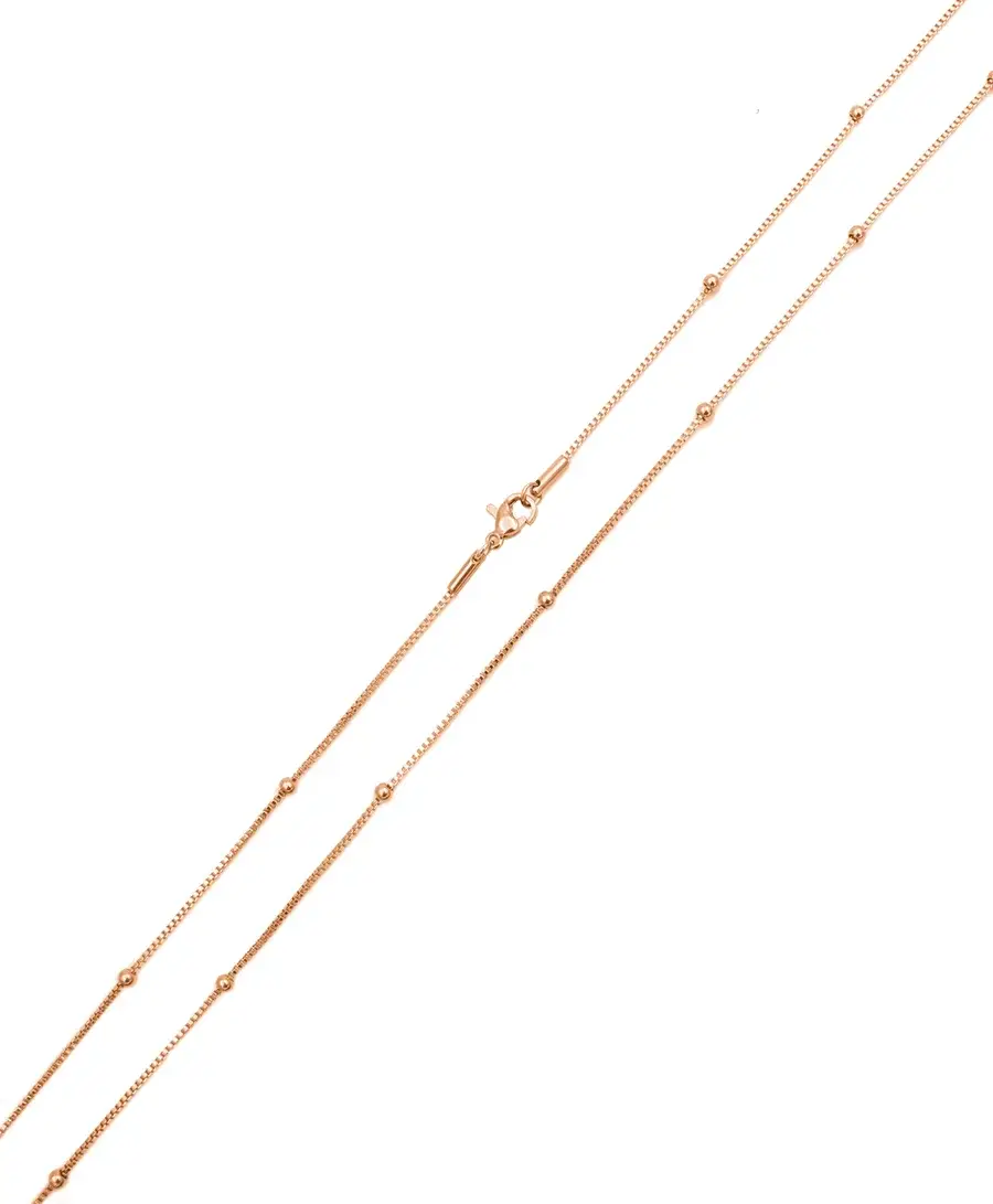 Sautoir / Collier, sautoir, or rose, bola de grossesse 110cm