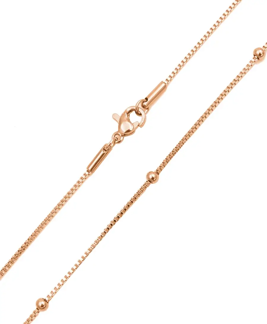 Sautoir / Collier, sautoir, or rose, bola de grossesse 110cm