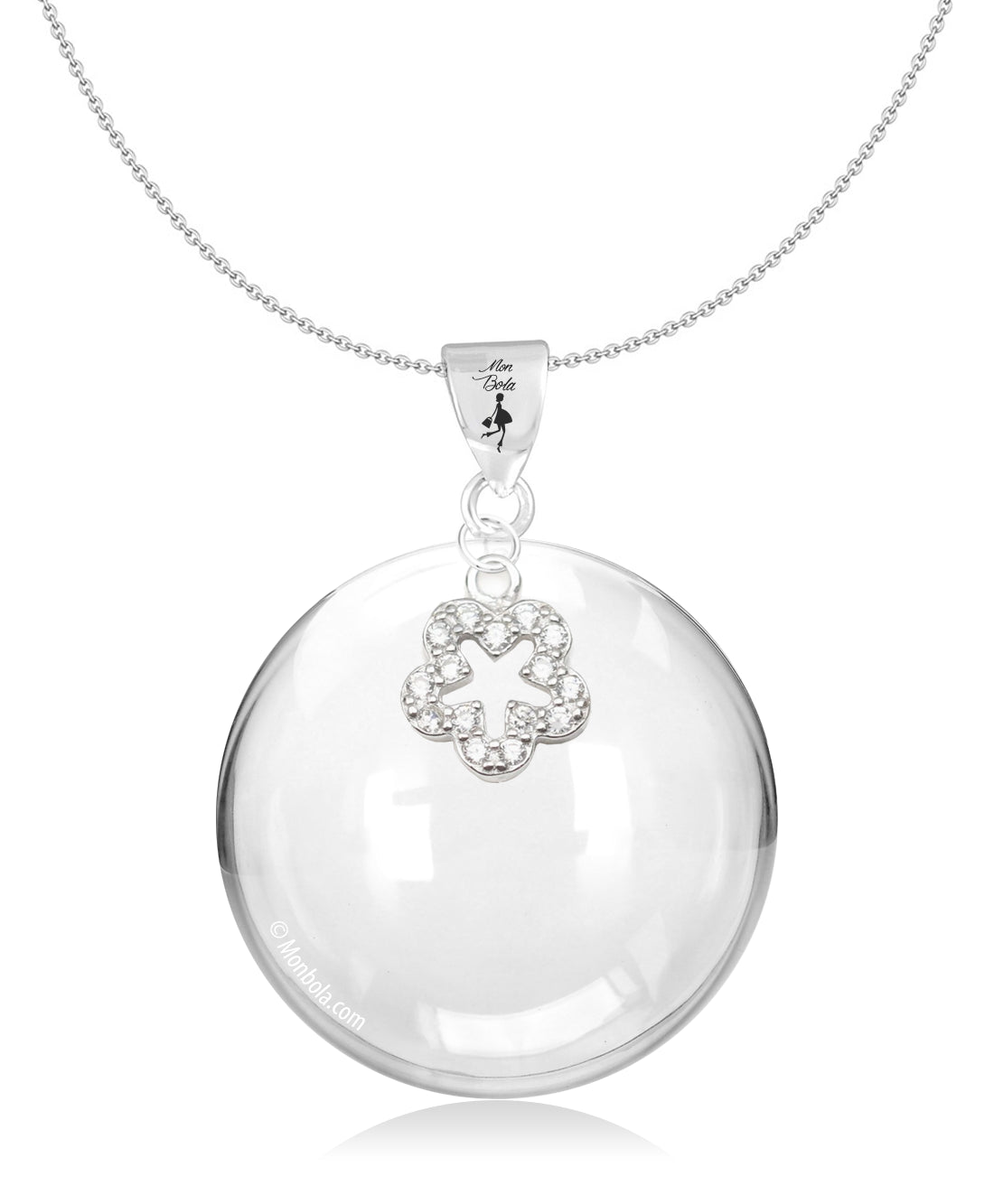 Bola de grossesse (Argent) - Flower / Zirconium